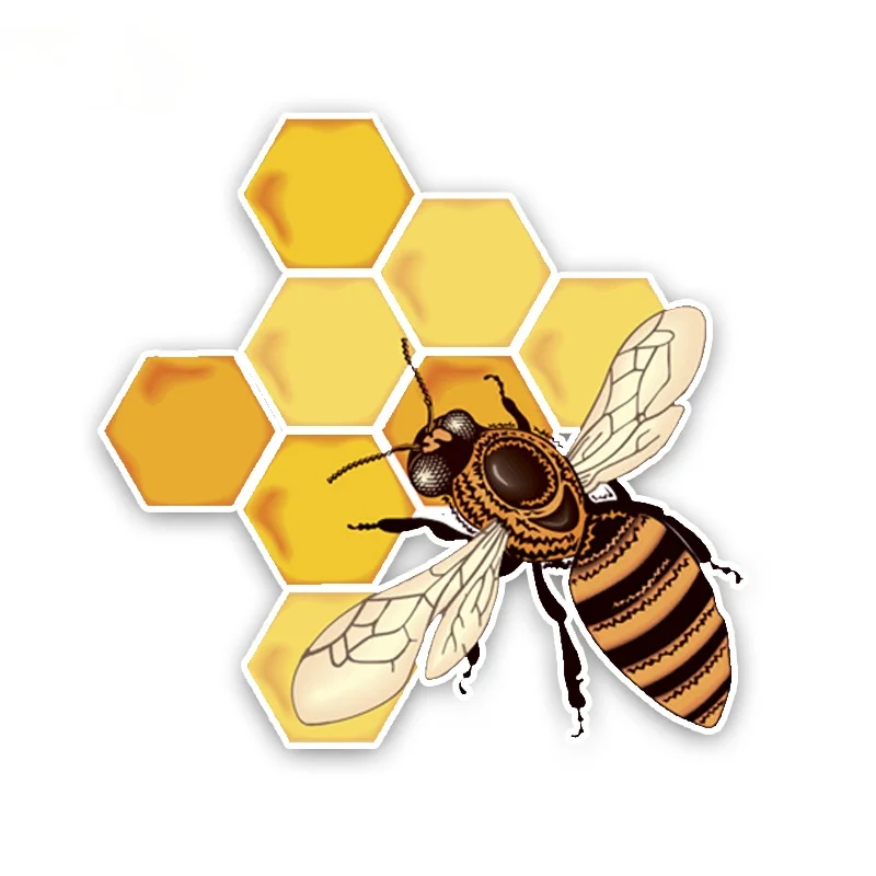 

13x15 см интересные красивые Мультяшные пчелы цветные ПВХ высококачественные автомобильные наклейки декоративные графические