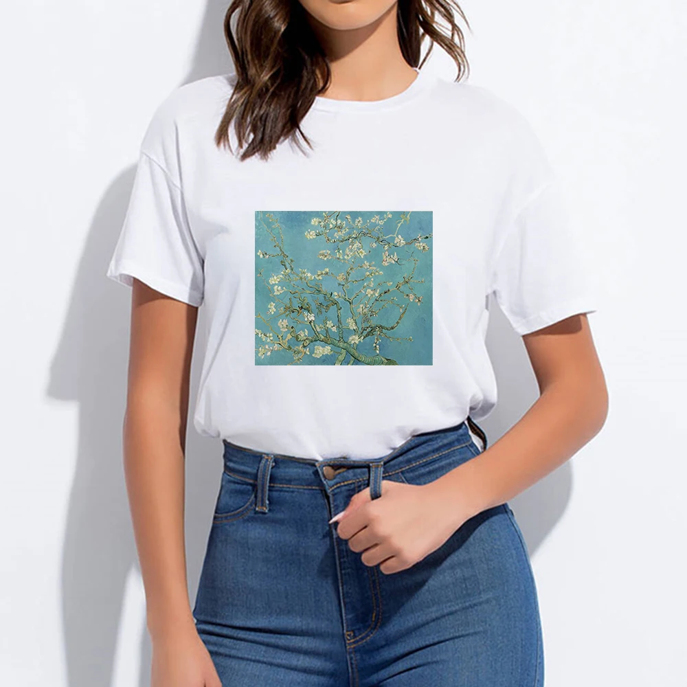 Футболка женская оверсайз с круглым вырезом милая винтажная уличная одежда в