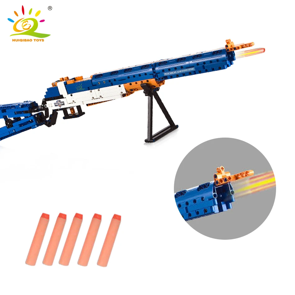 

HUIQIBAO 583PCS M1 Semi Automatic Rifle Technical Model Building Blocks Military Weapon Brick City DIY Game Gun Toy For Children