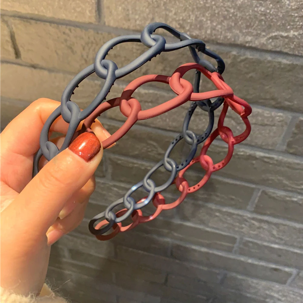 

Matte Solid Color Head Hoop Hollow Bezel Turban Headwear Headband Ladies Headdress Hair Accessories