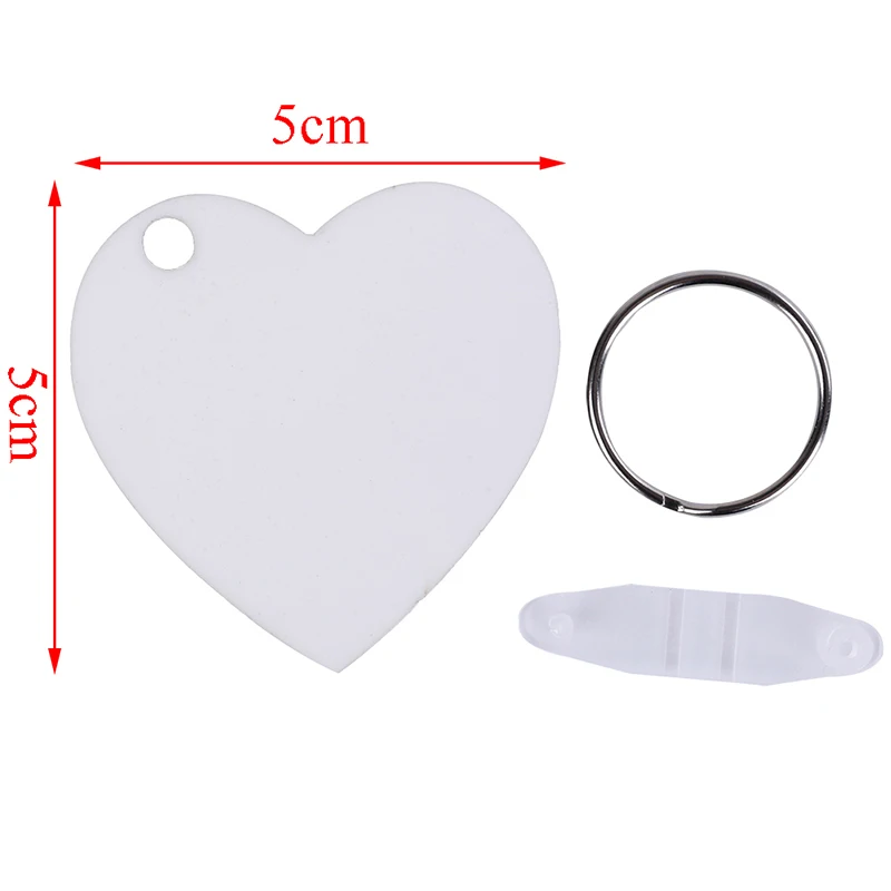 10PCS Wood Painting Key Ring Craft DIY Accessories Gift Heart Blank MDF Board Sublimation Printing Chains | Автомобили и