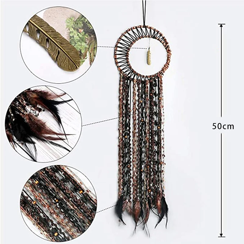 

Dream Catcher Feather Pendant Handmade Traditional Dream Catchers Wall Hanging for Kids Bedroom Boho Decoration Bohemian