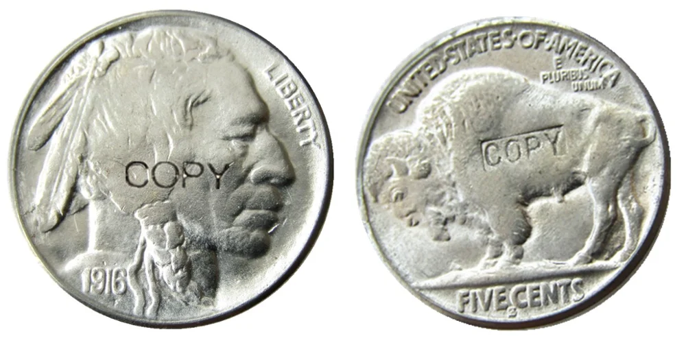 

US 1916S Buffalo Nickel Five Cents Copy Decorative Coin