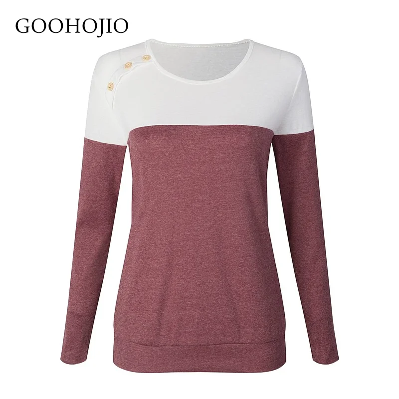 

GOOHOJIO 2021 New Spring Autumn Oversized Women Long Sleeve T-Shirt for Women T-Shirts Casual Loose TShirts Women Fashionable