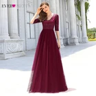 Блестящие серые вечерние платья Ever Pretty, элегантные трапециевидные платья из тюля с двойным V-образным вырезом, блестками, для торжественных случаев, EP00702