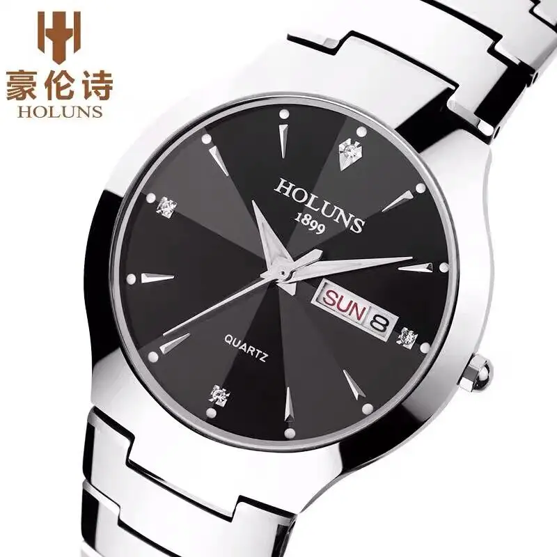Holuns Вольфрамовая сталь мужские часы кварцевые брендовые Роскошные повседневные