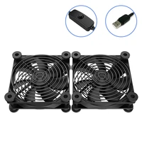 2 in 1 usb 12cm pc case fan 5v large air volume workstation cabinet 120mm silent router tv cat cooling fan with speed controller