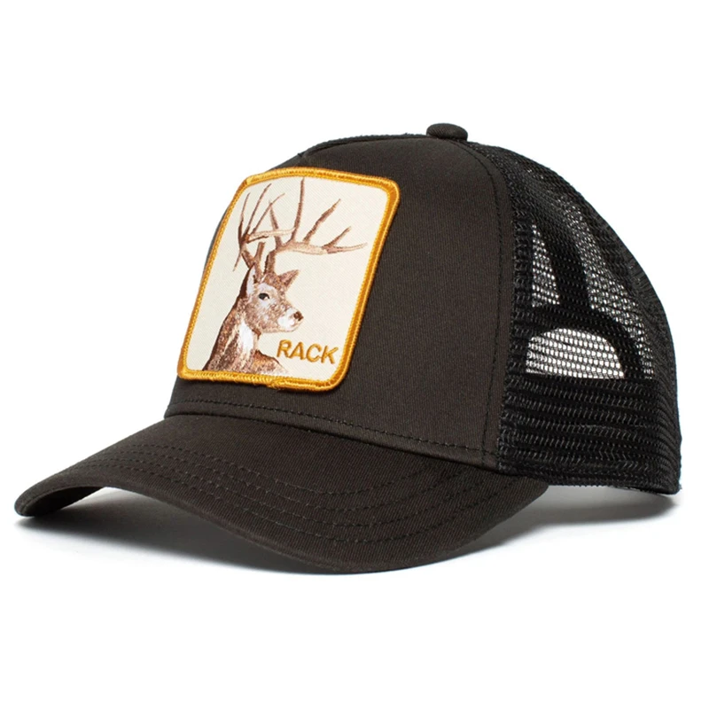 

Multi-layer exquisite embroidery Animal RACK Anime Cute Embroidery Summer Mesh Men's Sunshade Baseball Cap washable adult