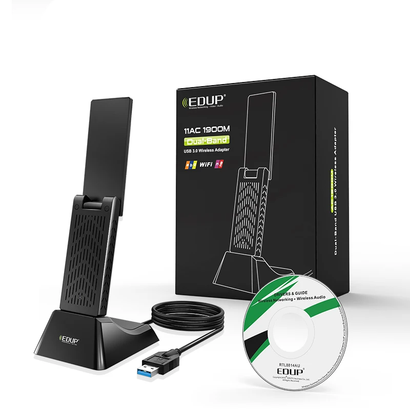 EDUP 1900 / USB 3, 0 WI-FI   Wi-Fi 5 /2, 4  USB AC   WI-FI      ,