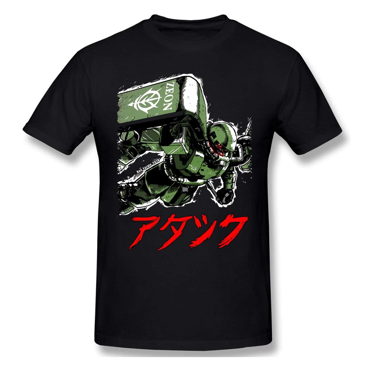

New summer T Shirt Zaku Attack T-Shirt Cotton MOBILE SUIT GUNDAM ofertas Tee Shirt