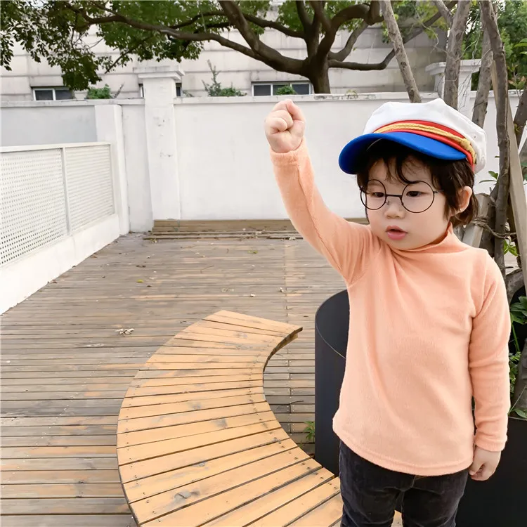 Осенние хлопковые футболки с длинными рукавами в Корейском стиле для девочек 2019