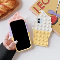 reliver stress silicone phone case for iphone 11 12 pro max 6s 7 8 plus xr xs max cute cover pop bubble cartoon ice cream cases
