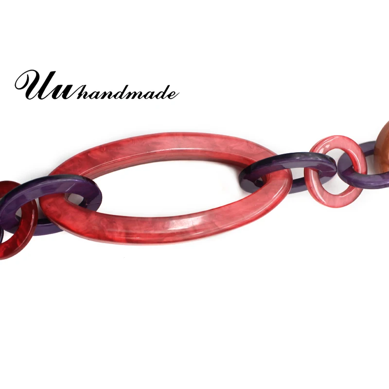 Классическое красочное акриловое кольцо цепочка длинное ожерелье для свитера