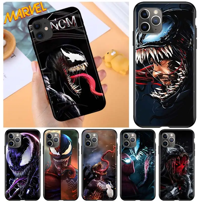 

Venom Marvel Hero for Apple iPhone 12 Pro Max Mini 11 Pro XS Max X XR 6S 6 7 8 Plus 5S SE2020 Soft Black Phone Case