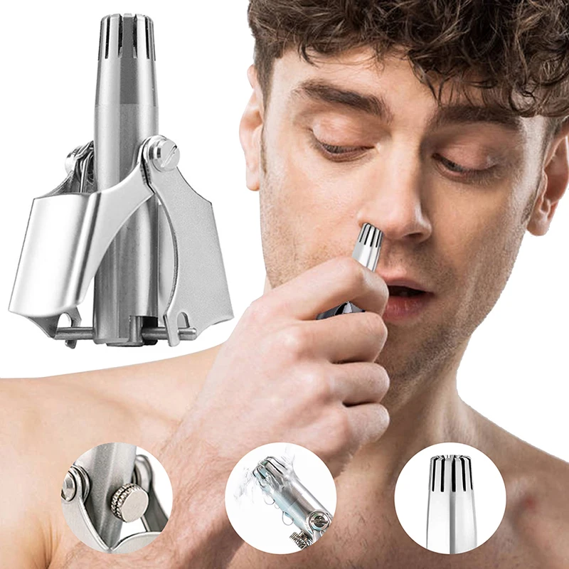 

Manual Men Nose Trimmer Stainless Steel Ear Hair Trimmer Nose Razor Shaver Washable Portable Nose Hair Cutter Scissors