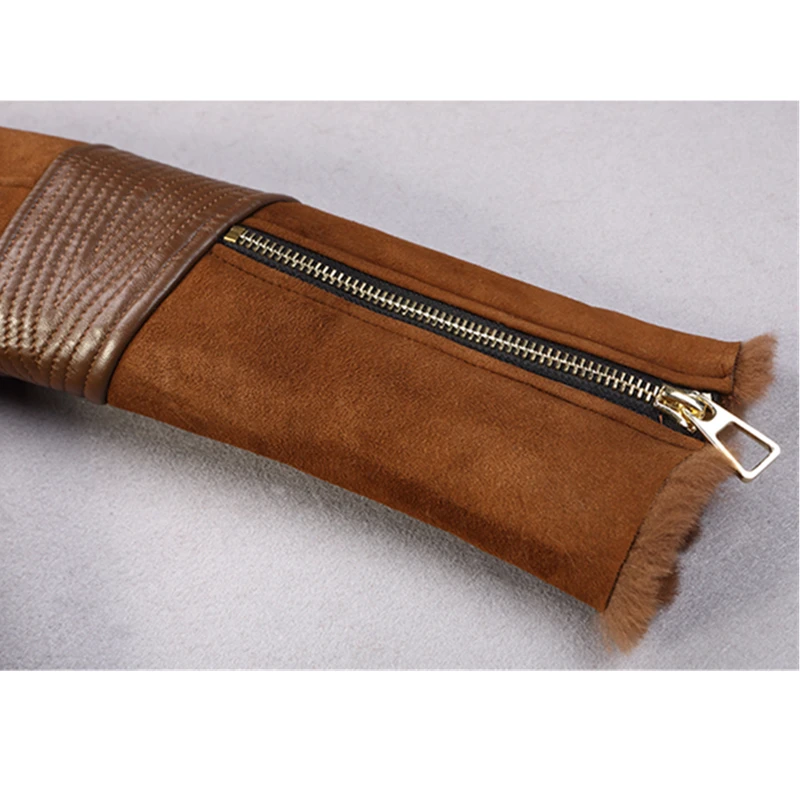 

Long Winter New Fashion Women Sleeve Thicken Warm Zippers High quality Female Pockets Western style Mink Fur Fur coat CY607