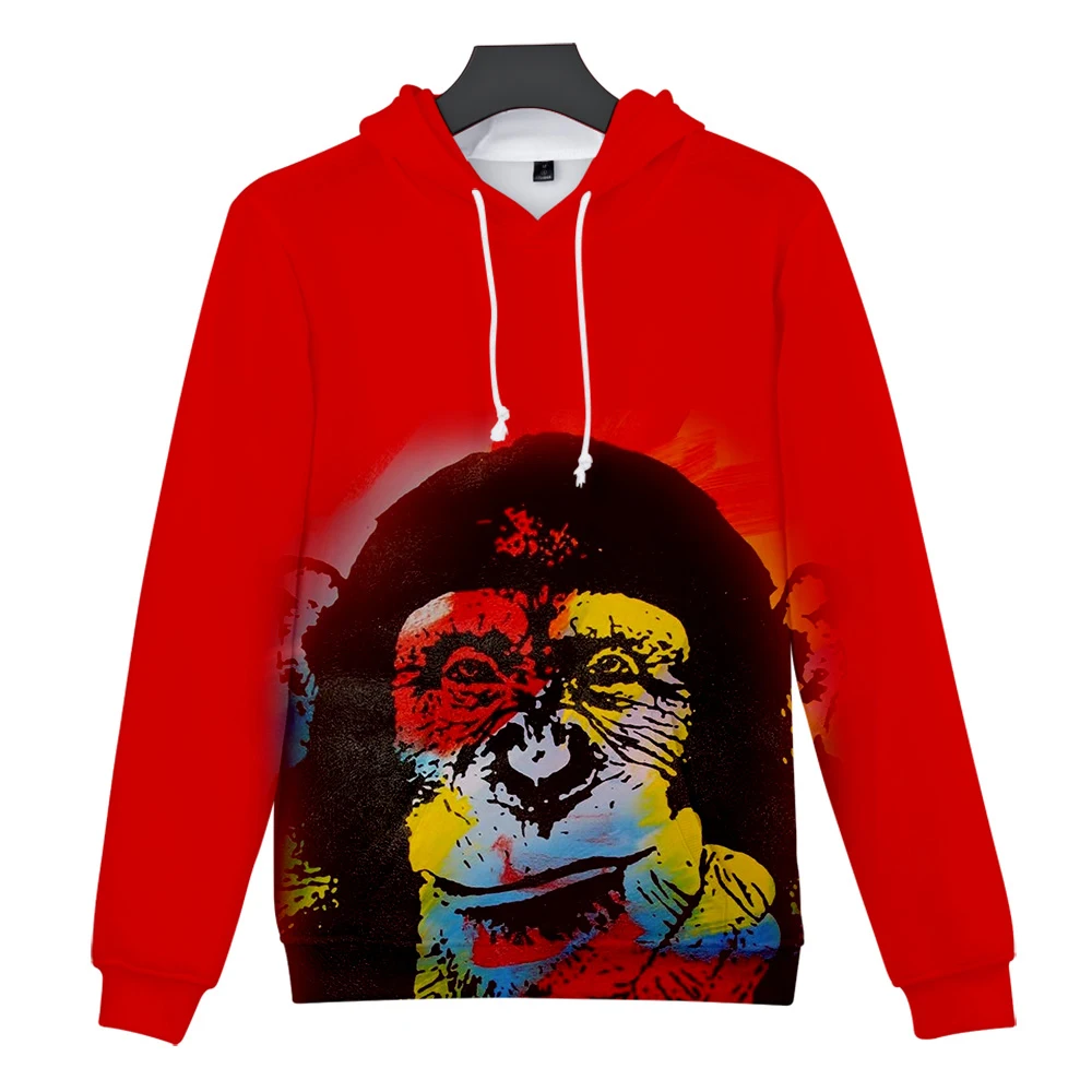 Gorilla 3D Hoodies Fall/Winter Warm Men's Harajuku Casual Fashion Sweatshirts Men Women Personality Loose Top | Мужская одежда