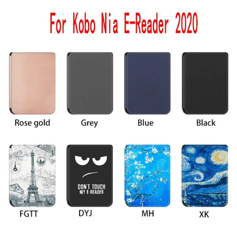 

for Kobo Nia Ereader 2020 PU Ebook Smart Cover Ereader Skin Shell Lightweigh Auto Sleep Funda Capa