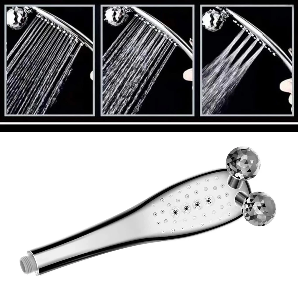 

Massaging Ball Shower Head Pressurized Water Saving Three Water Outlet Modes Abs Universal Bath Faucets Bathroom Accessories