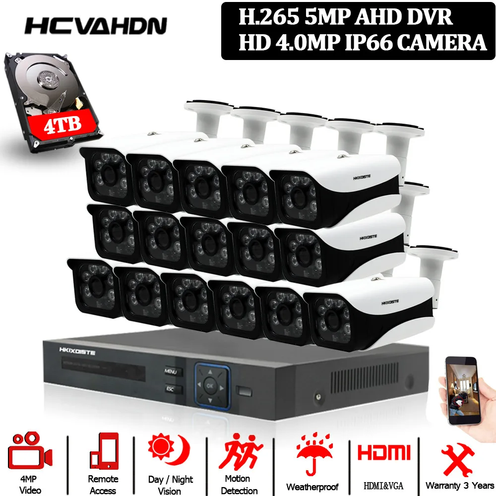

Камера видеонаблюдения для дома, 16 каналов, Dvr, 4 МП