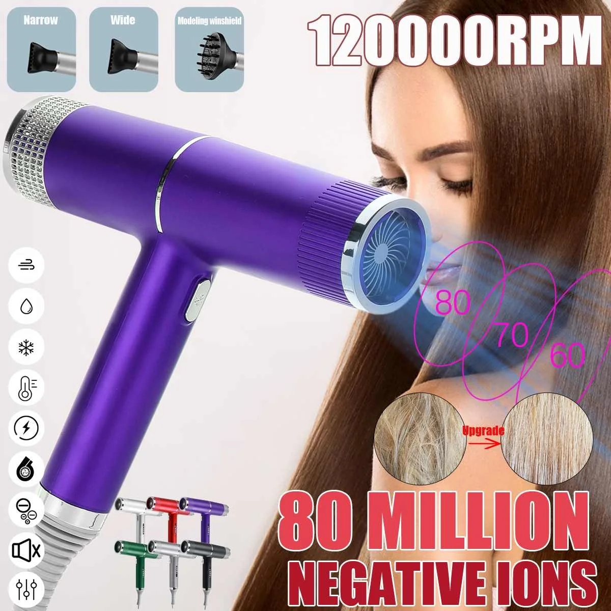 

Hair Dryer Household Heating and Cooling Air Hair Dryer Household Appliances High Power Anion Hair Drying Styling Tool