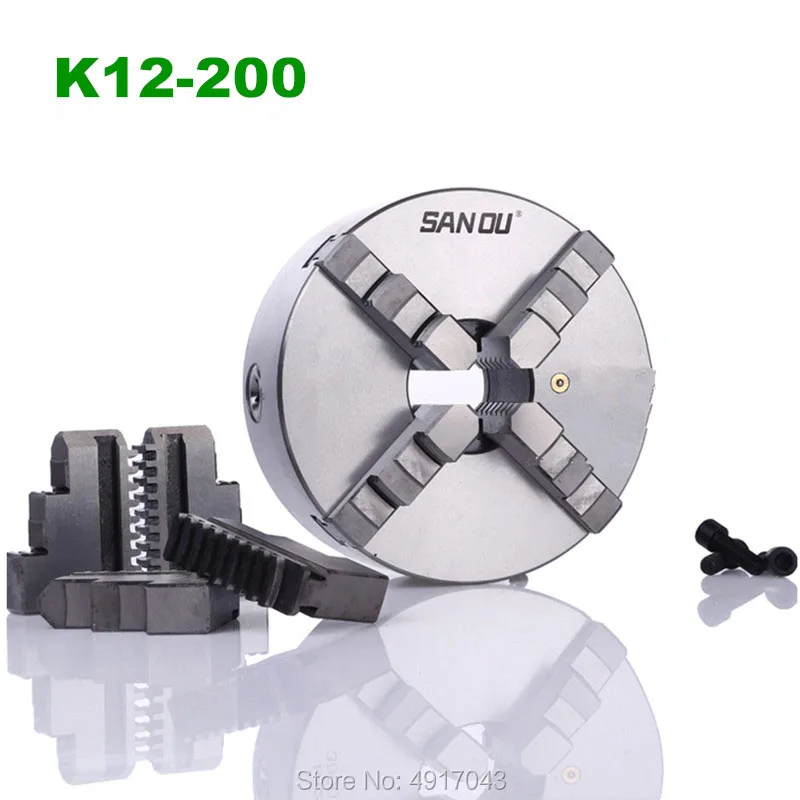 

SANOU 250mm for Drilling Milling Machine woodworking4 Jaw 10'' K12-250 Lathe Chuck Self Centering Hardened Steel CNC Milling