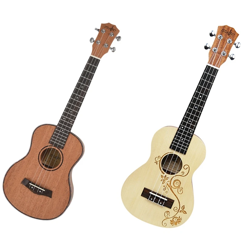 Electric Ukulele 26 Inch Travel Guitar 4 Strings Wood Mahogany & 23 Inch Ukulele Concert Acoustic Mini Guitar Rosewood
