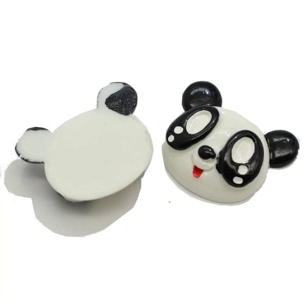 10 шт./лот каучуковый мультяшный панда с плоским основанием кабошон сделай сам
