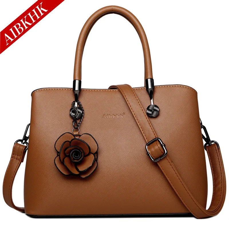 S9181-Brown Роскошные Сумки женские Сумки Дизайнерская кожаная сумочка черная Наплечная Сумка с принтом женские ручные сумки винтажные сумки из телячьей кожи сумка - Цвет: S9181-Brown