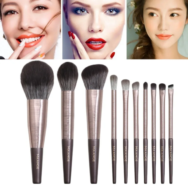 

New 10Pcs High Quality Makeup Brush Set For Foundation Powder Blush Eyeshadow Lip Make Up Brush Cosmetics Tools