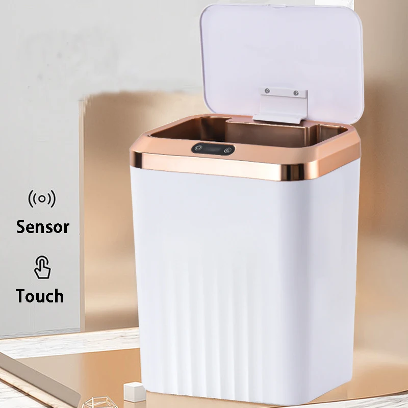 

Smart Sensor Trash Can Electronic Automatic Dustbin Waste Bin Rubbish Can Garbage Storage Bucket for Bathroom Toilet Kitchen