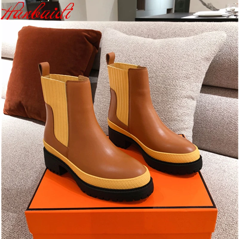 

Women Ankle Boots Genuine Leather Women Short Boots Luxury Brand Platform Wedges Women Ankle Boots Autumn Winter Combat Boots