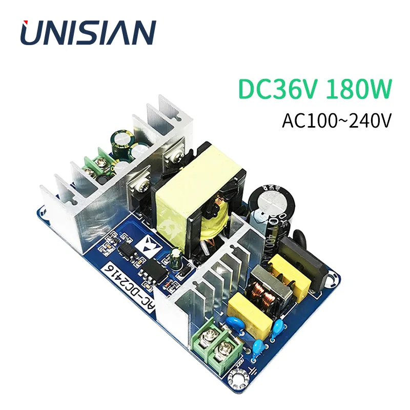 Модуль питания UNISIAN 180 Вт, 36 В, переменный ток 110/220 В в постоянный ток, 36 В, 5 А, 220 Вт, максимальный импульсный адаптер питания