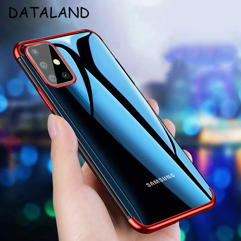 

For Samsung A51 A71 Case Cover Transparent Plating TPU Soft Silicone Back Cover For Samsung GalaxyA51 A71 A81 A91 Phone Copue