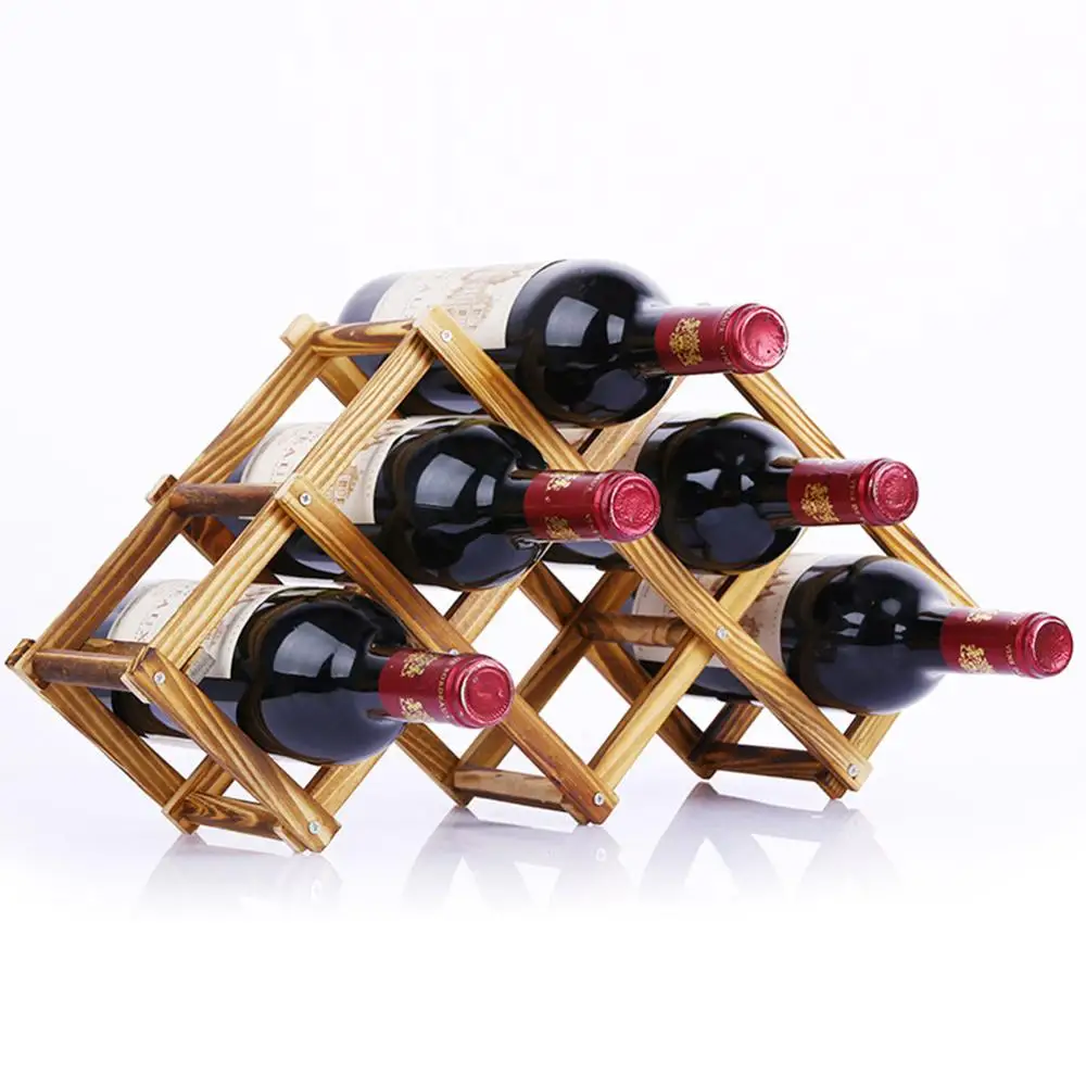 

Wooden Wine Bottle Holder Practical Collapsible Living Room Decorative Cabinet Red Wine Display Storage Racks Bar Decor