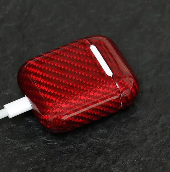 Премиум чехол для наушников из настоящего углеродного волокна для Apple AirPods чехол светодиодный Bluetooth беспроводной чехол для наушников AirPod чехол