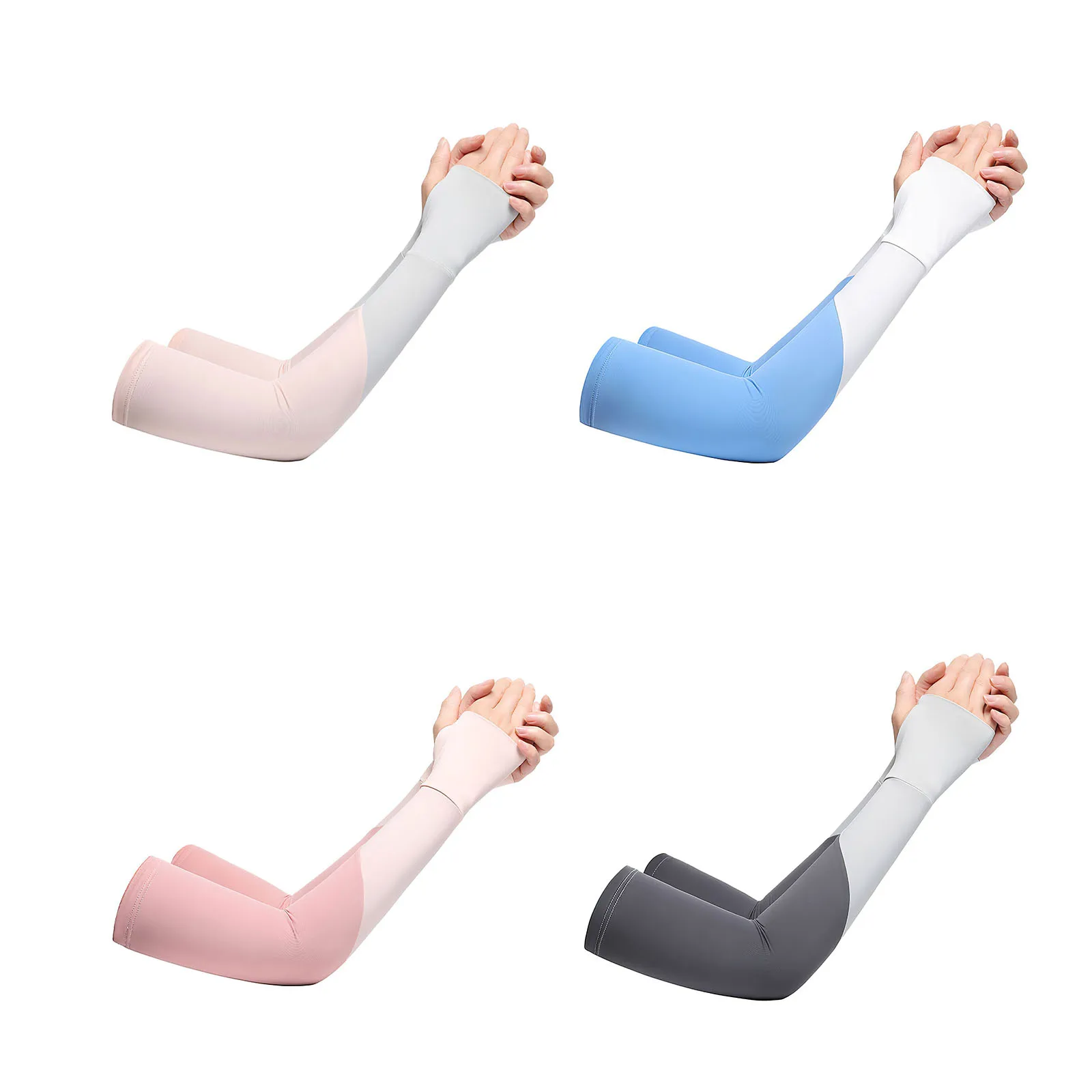 

1 Pairs Cooling Arm Sleeves Ice Fabric Breathable UV Protection Running Arm Sleeves Fitness Basketball Cycling Elbow Pads