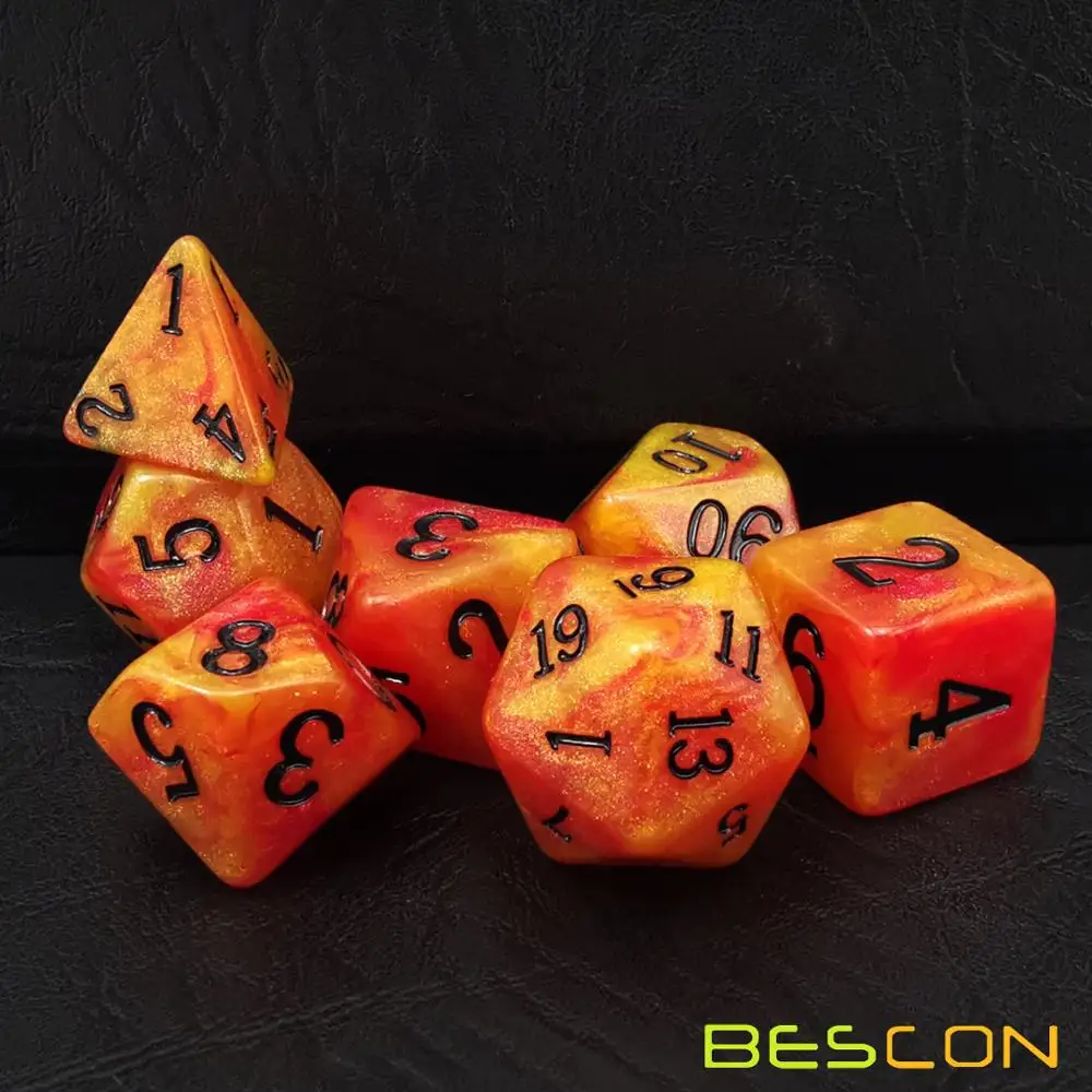 Bescon магические каменные кости набор серии, 7 шт. многогранные РПГ кости набор Фея дух, RoseQuartz, Золотая Руда, глаза Дракона