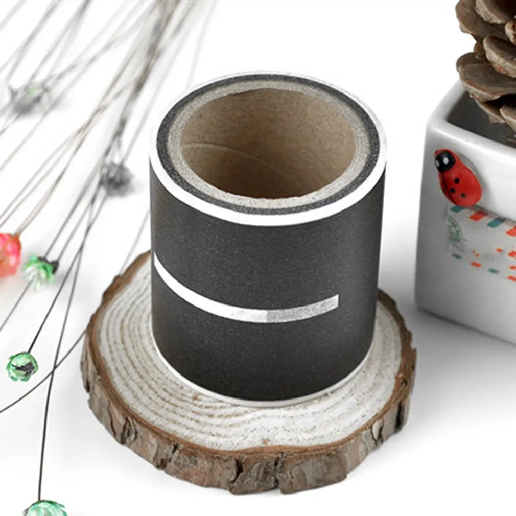 Road Track Pattern Hand Book Washi Tape DIY Minimalist Black White Textured Decorative Adhesive School Stationery Supplies | Канцтовары