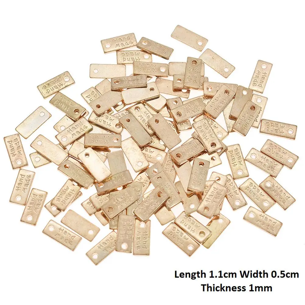Lychee Life 100 шт. золотые металлические этикетки ручной работы с буквами для сумок