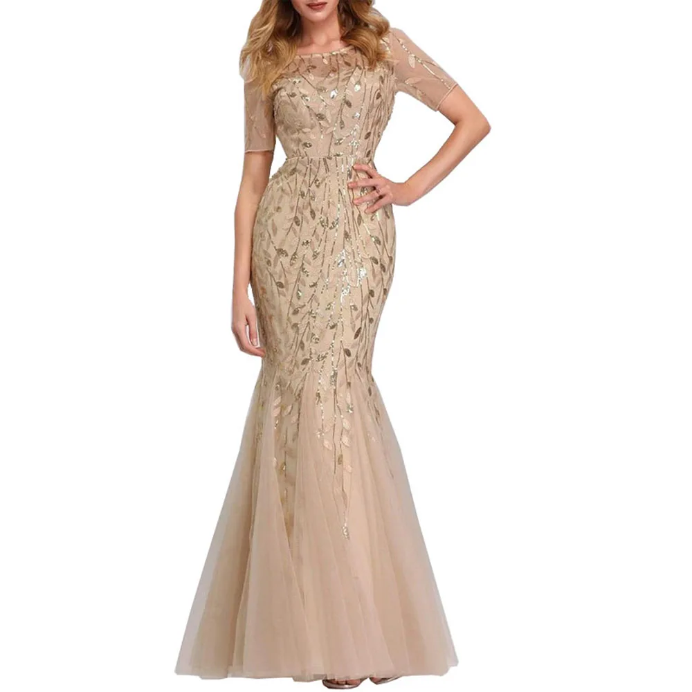 Женское платье с коротким рукавом для выпускного элегантные сексуальные