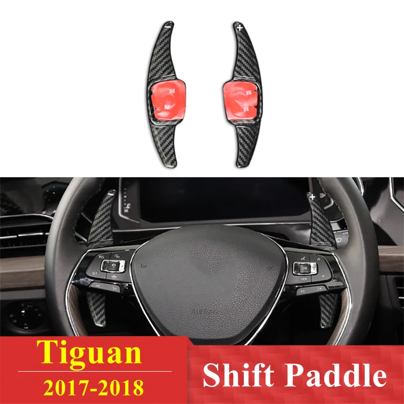 

For VW Volkswagen Tiguan Shift Paddle Carbon Fiber Car Steering Wheel Gear Shifter Extension Paddle 2010-2022