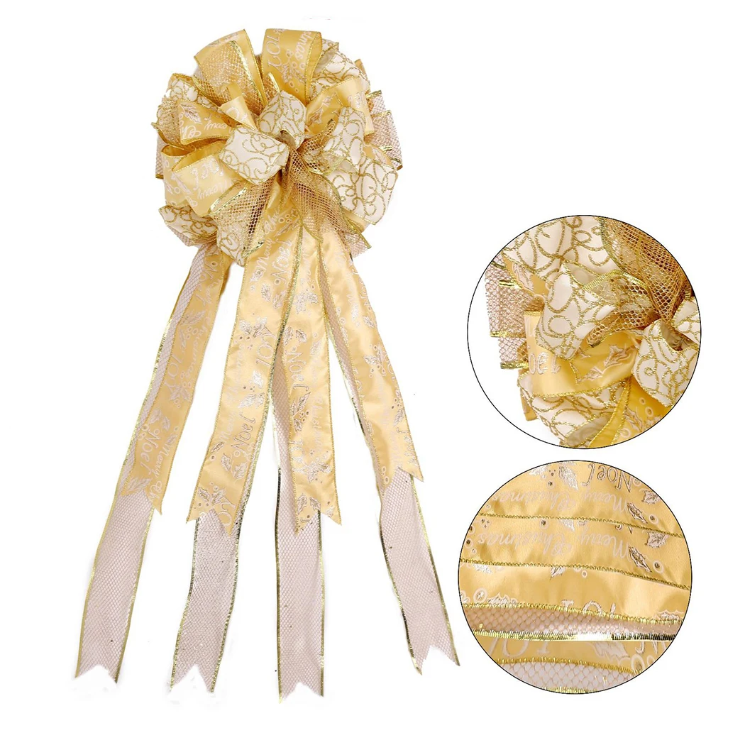 Украшение для рождественской елки большой двусторонний бант украшение вечерние