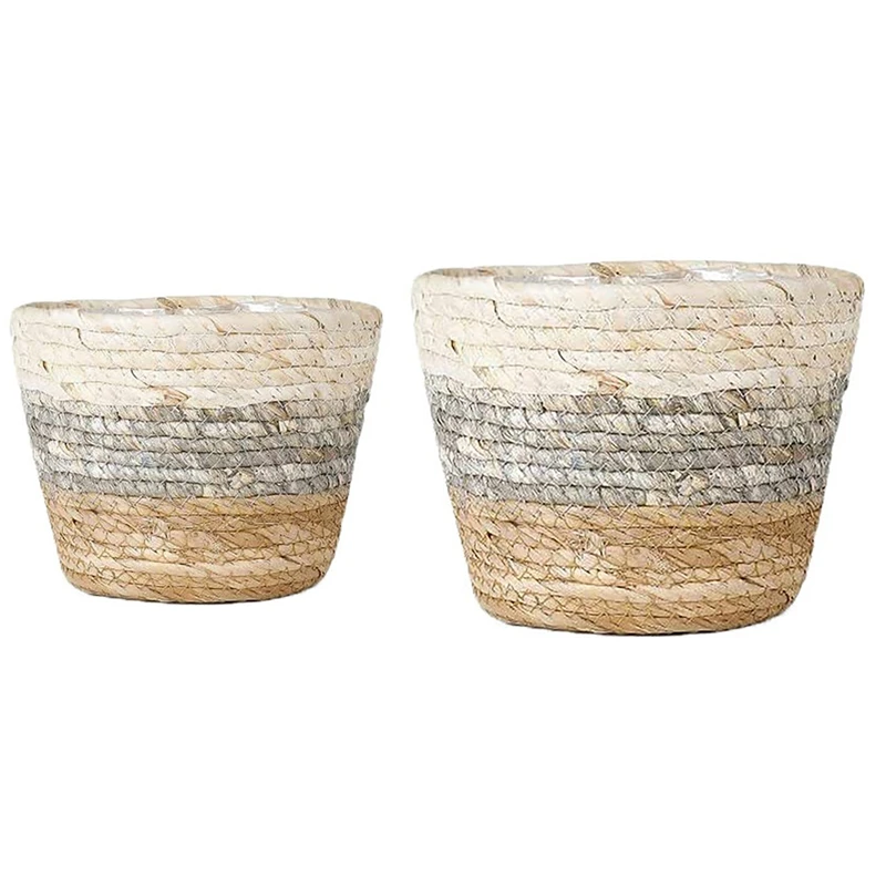 

Корзина для хранения растений ручной работы AFBC 2 шт. в скандинавском стиле для дома и улицы, контейнер для цветов, домашний декор, M & S