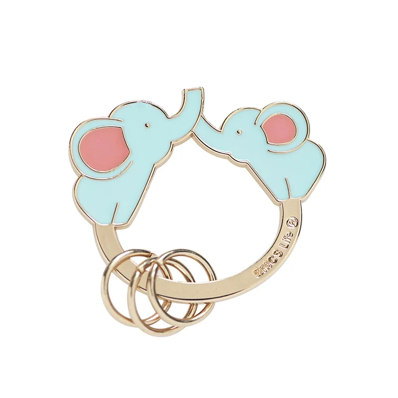 

Lucky Little Daisy turnip elephant Key Chain Key Ring Bronze Rhodium Gold Long Round Split Keychains Jewelry Making Wholesale