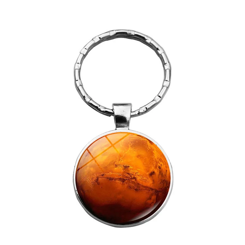 WG 1pc Universe Galaxy Solar System Planet Keychain Moon Sun Earth Pendant Time Gem&ampstone Metal Keyring | Украшения и