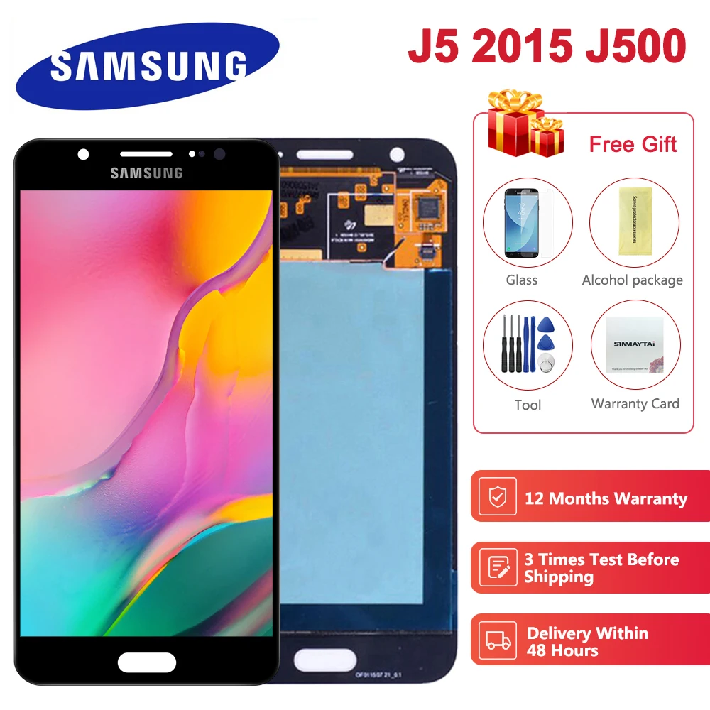 100% протестированный ЖК дисплей Super AMOLED для Samsung Galaxy J5 2015 J500 J500F J500FN J500H J500M с