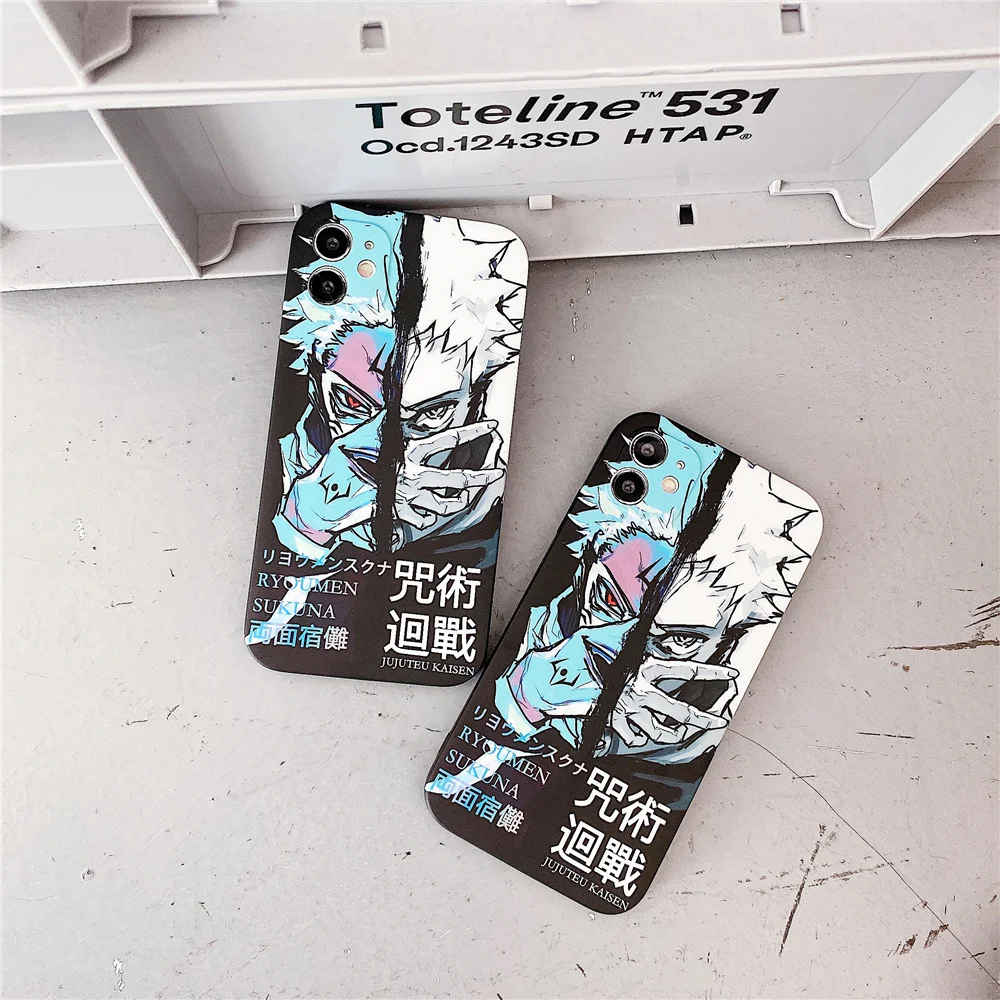 Cool Japan Anime Jujutsu Kaisen Ryomen Sukuna Phone Case for iphone 14 13 12 11 Pro X Xs Max XR 7 8 Plus SE20 Silicon Soft Cover