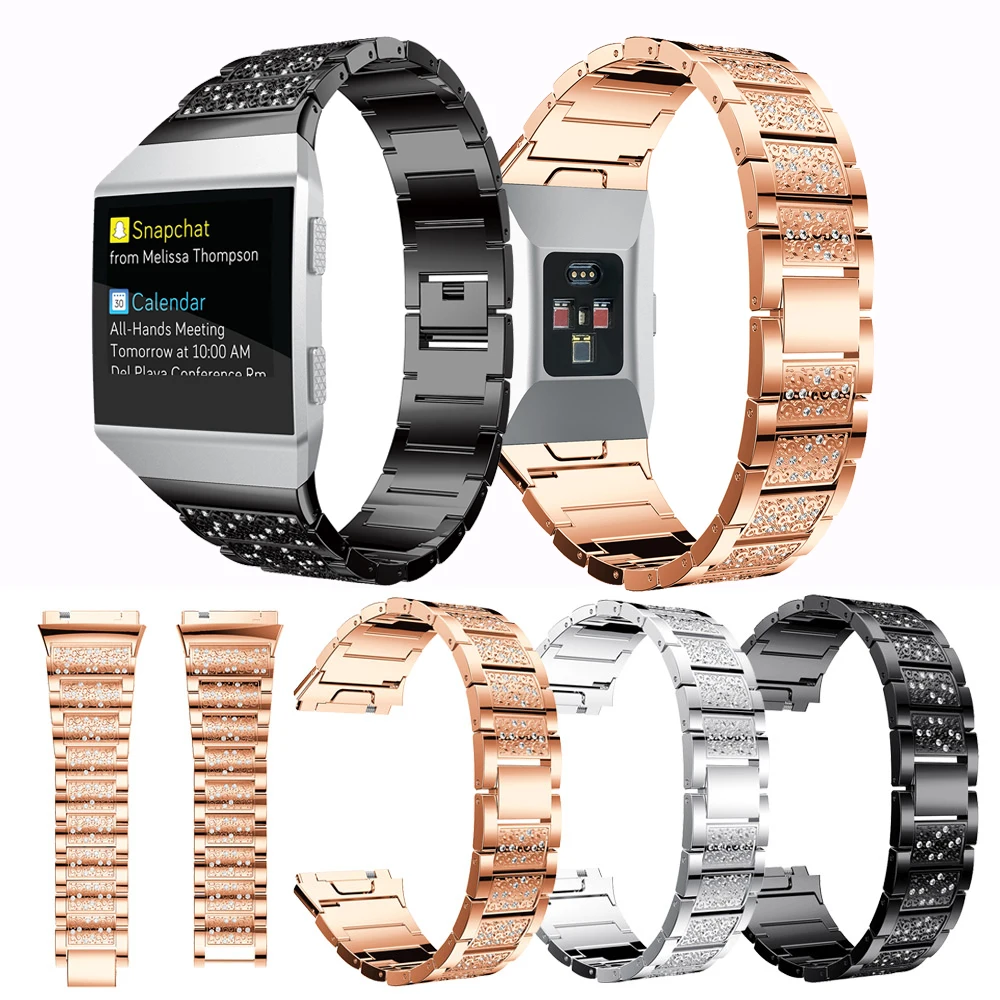 

Роскошные браслеты из хрустального сплава для часов Fitbit, ионные браслеты, умные аксессуары, сменный Браслет, классические часы с бриллианто...