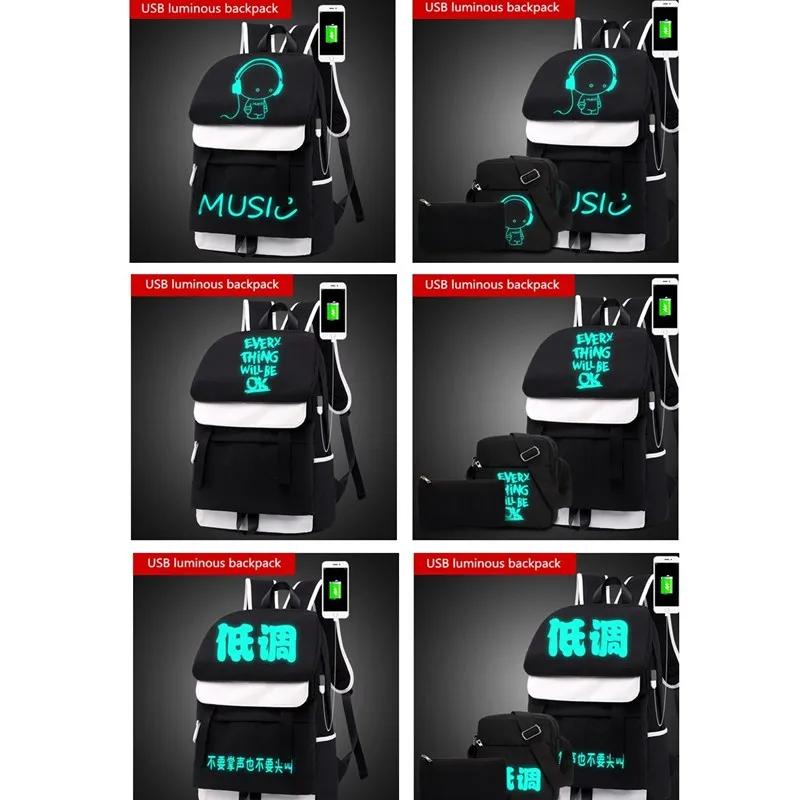 Вместительный Светящийся рюкзак для ноутбука мужчин и женщин usb зарядки